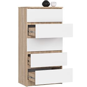 CHEST OF DRAWERS K60 5SZ CLP PK OAK SONOMA / WHITE
