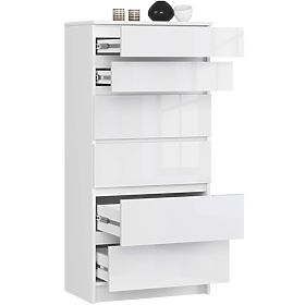 CHEST OF DRAWERS K60 6SZ CLP PK WHITE GLOSS