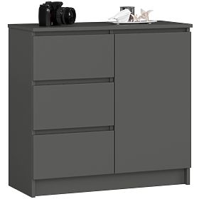 CHEST OF DRAWERS K80 JERRY 1D 3SZ PK GRAPHITE GRAY