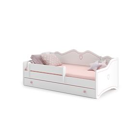 Children's Bed EMMA with Drawer and Guardrail 160x80 Pink