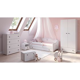 Children's Bed EMMA with Drawer and Guardrail 180x80 Grey