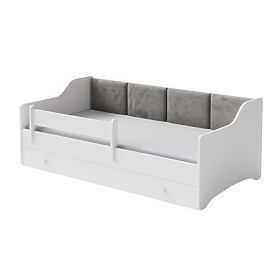 Children's Bed ERYK with Drawer and Guardrail 160x80 Grey Panel