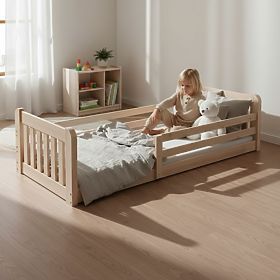 Children's Bed Jerry - Natural, Low, BANABY