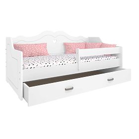 Children's Bed JULIE with Backrest 160x80 cm - White