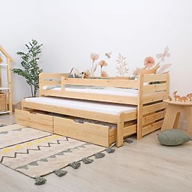 Children's Bed with Trundle Praktik Modern - Natural, Ourbaby®