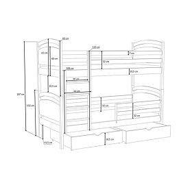 Children's Bunk Bed Marcelina - White