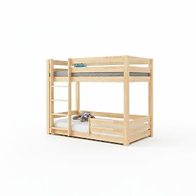 Children's Bunk Bed Mila Classic with Guardrail - Natural, ADEKO®