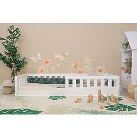 Children's Low Bed Montessori Meadow - White
