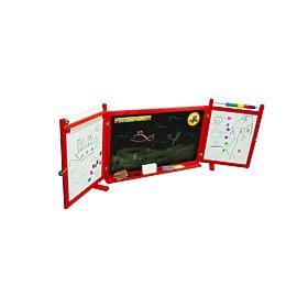 Children's magnetic / chalk board on the wall - red