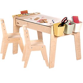 Children's Table and Two Chairs Set with Accessories