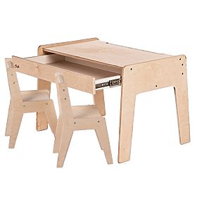 Children's Table and Two Chairs Set with Accessories