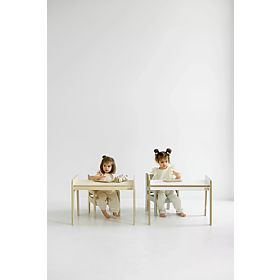 Children's Table + Chair S/M – White, baby wood