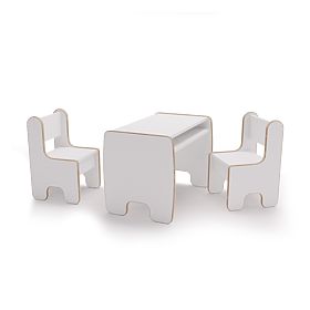 children's table Timi and two chairs MDF white color