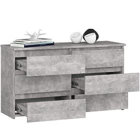 CL100 6-Drawer Concrete Dresser