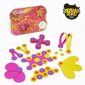 Clixo Magnetic Blocks Crew Pack, Pink-Yellow