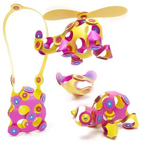 Clixo Magnetic Blocks Crew Pack, Pink-Yellow