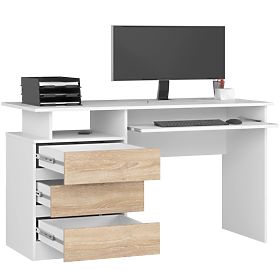 CLP DESK 135cm PK WHITE / SONOMA