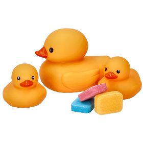 Colorful Bath with Ducklings