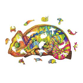 Colorful wooden puzzle - chameleon