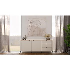 CORDOBA 2D3S Sideboard Cashmere Beige Castello Oak Cabinet 3 Drawers Soft Closing