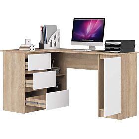 CORNER DESK B20 155 cm LEFT PK SONOMA / WHITE