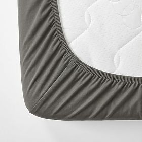 Cotton Fitted Sheet 180x80 cm - Dark Gray