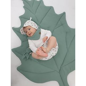 Cotton play mat Leaf - green