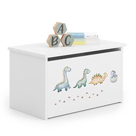 Daria White Toy Chest with Dinosaur Print
