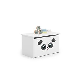 Daria White Toy Chest with Panda Print