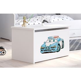 Daria White Toy Chest with Police Print