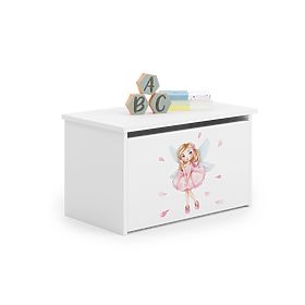 Daria White Toy Chest with Sleeping Princess Print