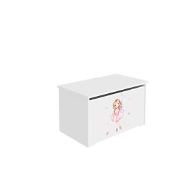 Daria White Toy Chest with Sleeping Princess Print