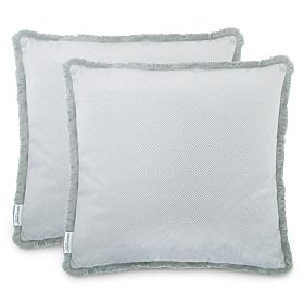 Decorative Cushion Cover CLEAR Gray with Boho Velvet Print 45x45 ameliahome