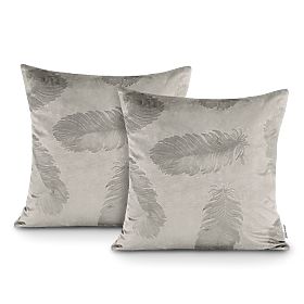 Decorative Cushion Cover PEACOCK Cappuccino Color with Embossed Animal Motif in Glamour Style