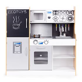 Children's Kitchen with Sound and LED Chalkboard Metal Accessories MDF +3 Years ECOTOYS