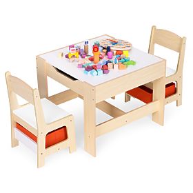 Children's Furniture Set Table + 2 Chairs with Blackboard ECOTOYS, EcoToys