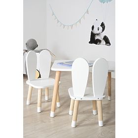 Children's Table with Chairs - Ears - White