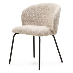 Dining Chair Larisa, Beige/Black Legs, lectus