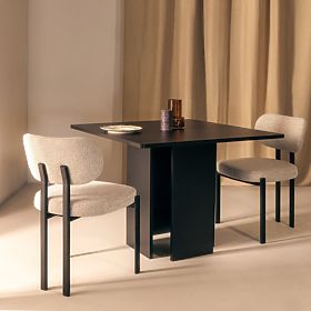 Dining Table Gasper 100 cm, Square, Black