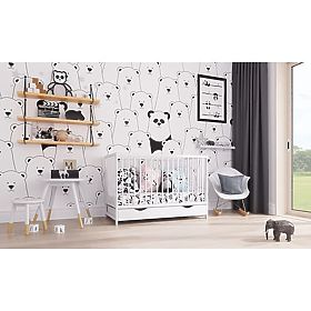 Dominik Baby Cot 120×60 cm – White, Lettino