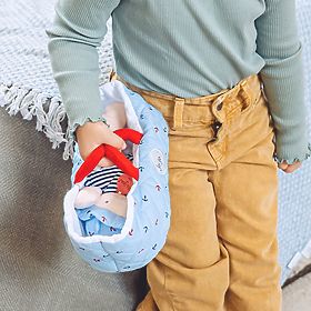 Doudou Jolijou Doll in Blue Carrying Bag 20 cm