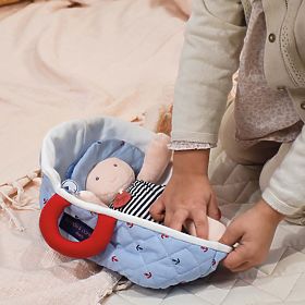 Doudou Jolijou Doll in Blue Carrying Bag 20 cm