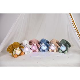 Doudou Music Box with Projection White Bunny