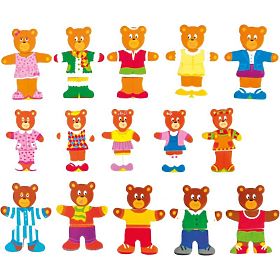 Dress-Up Puzzle Happy Bear Family, Woodyland Woody