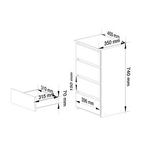 DRESSER CL4 PK GRAPHITE GRAY / WHITE