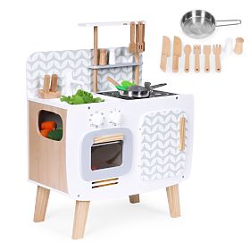 Wooden Children's Kitchen Retro Oven Burners Sink Kitchen Accessories ECOTOYS, EcoToys