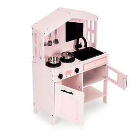 Wooden Kitchen for Children Oven Burners Microwave Accessories ECOTOYS, EcoToys