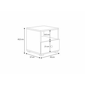 Emi White Gray Nightstand