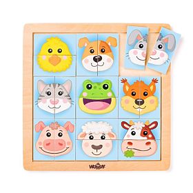 Farm Animal Faces Color Puzzle