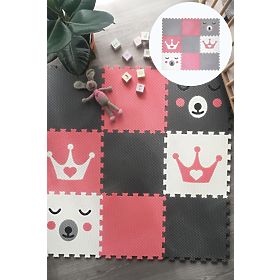 Foam play mat 9 pcs - Teddy bear and crown